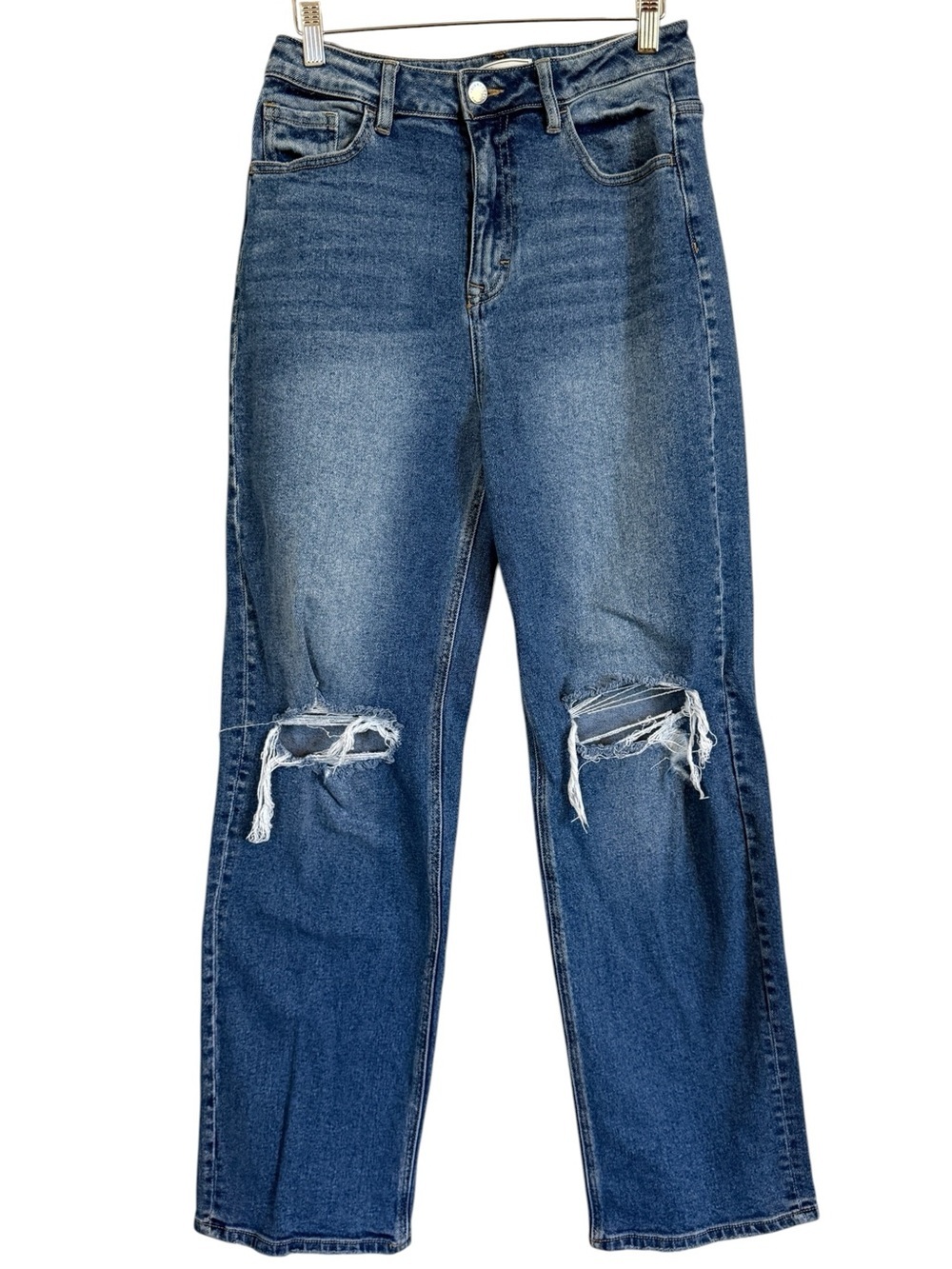 KanCan 90’s Straight Distressed Jeans Women’s Sz 27 Medium Wash High Rise Denim